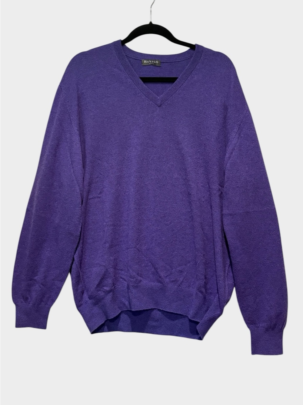 HAWICO Scotland - Men's V-neck Sweater. Cashmere. Size XXL. Purple